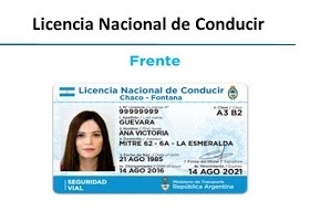 Frente licencia conducir